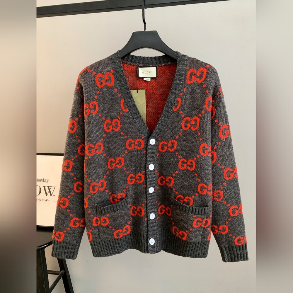 Gucci Knit V-Neck Wool Cardigan